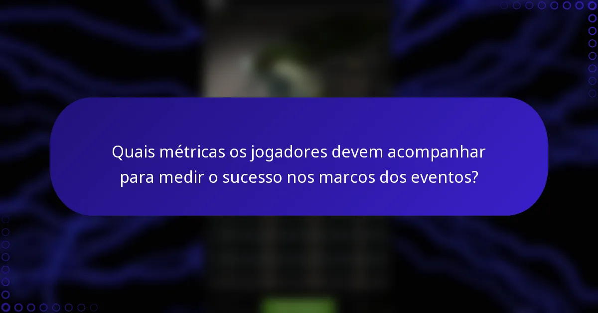 Quais métricas os jogadores devem acompanhar para medir o sucesso nos marcos dos eventos?